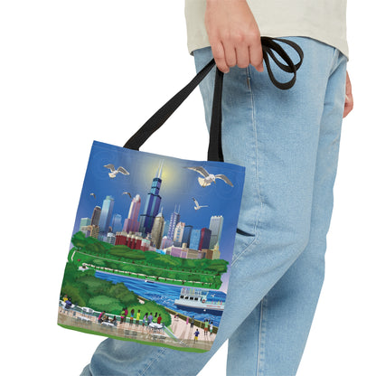 Chicago desde el Shedd [Bolsa de mano de lona]