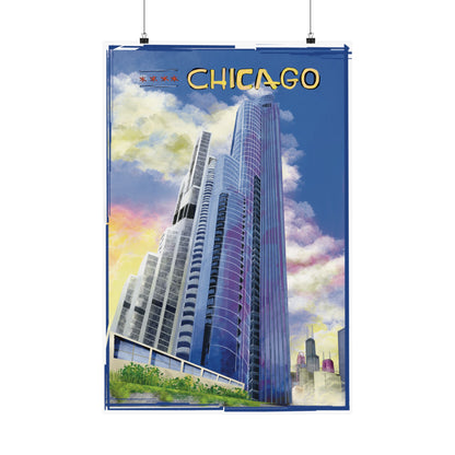 Torres del South Loop de Chicago [Ilustración artística impresa]