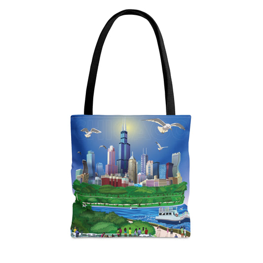 Chicago desde el Shedd [Bolsa de mano de lona]