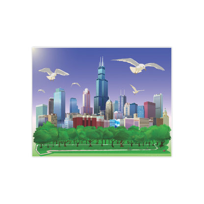 Gaviotas de Chicago [Ilustración artística impresa] 