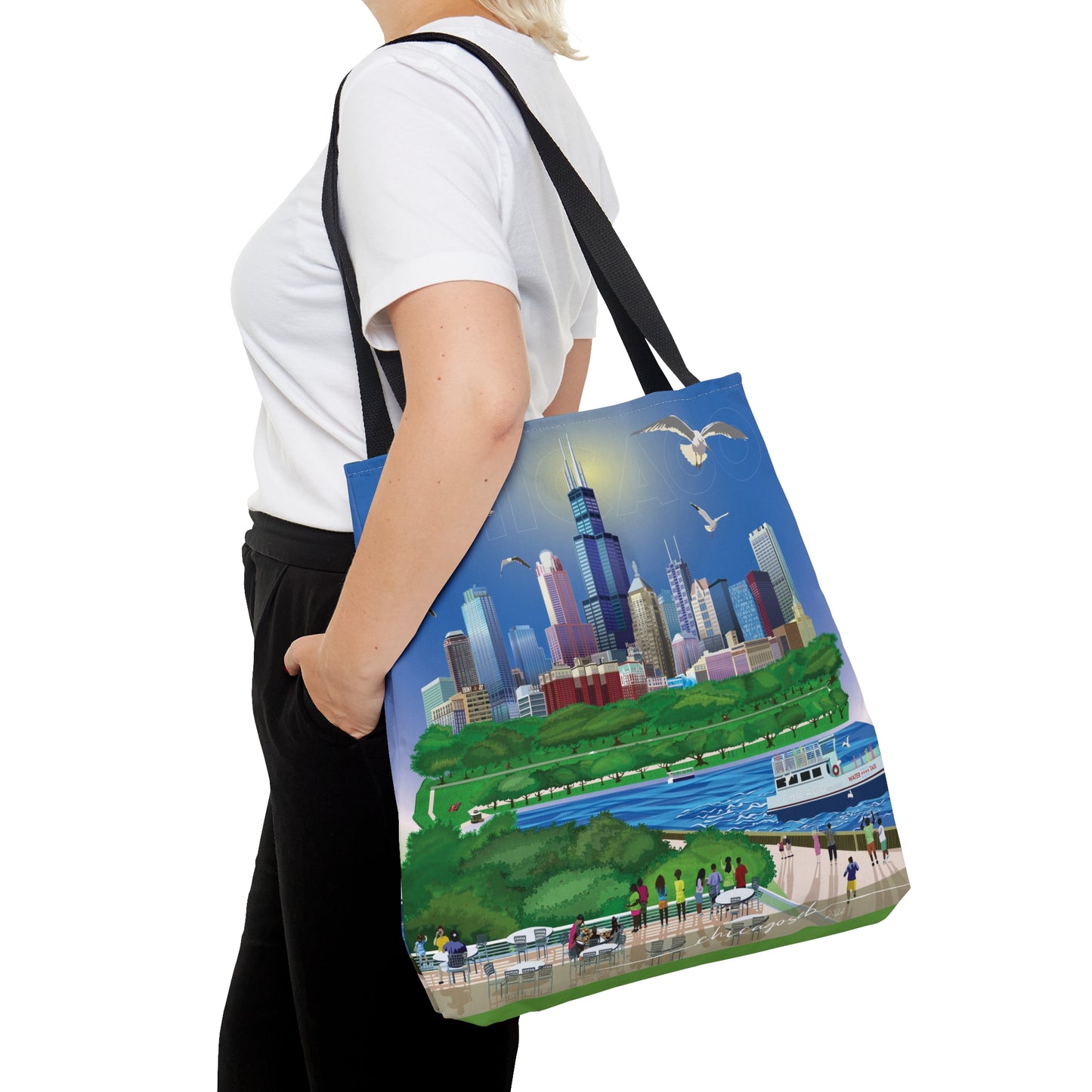 Chicago desde el Shedd [Bolsa de mano de lona]