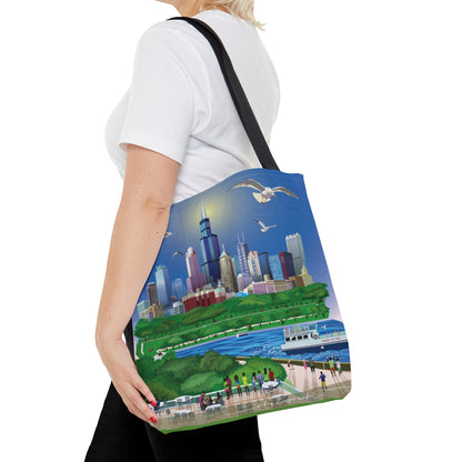 Chicago desde el Shedd [Bolsa de mano de lona]