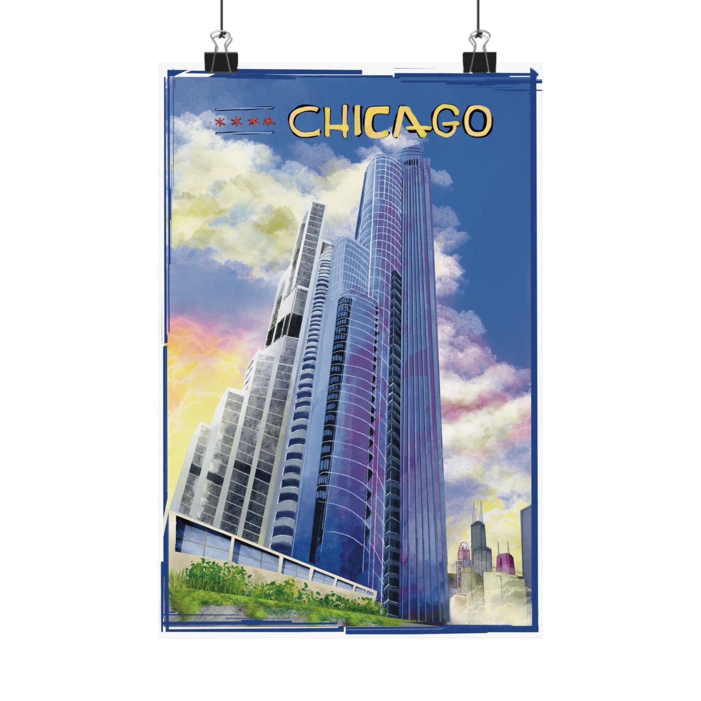 Torres del South Loop de Chicago [Ilustración artística impresa]
