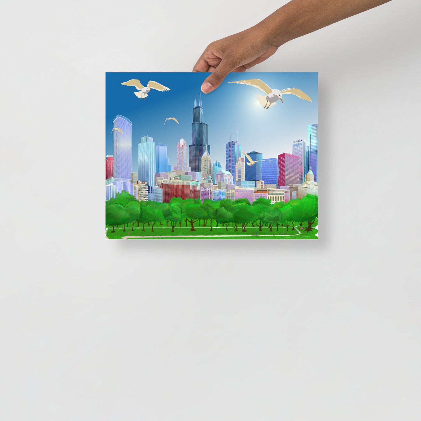 Gaviotas de Chicago [Ilustración artística impresa] 