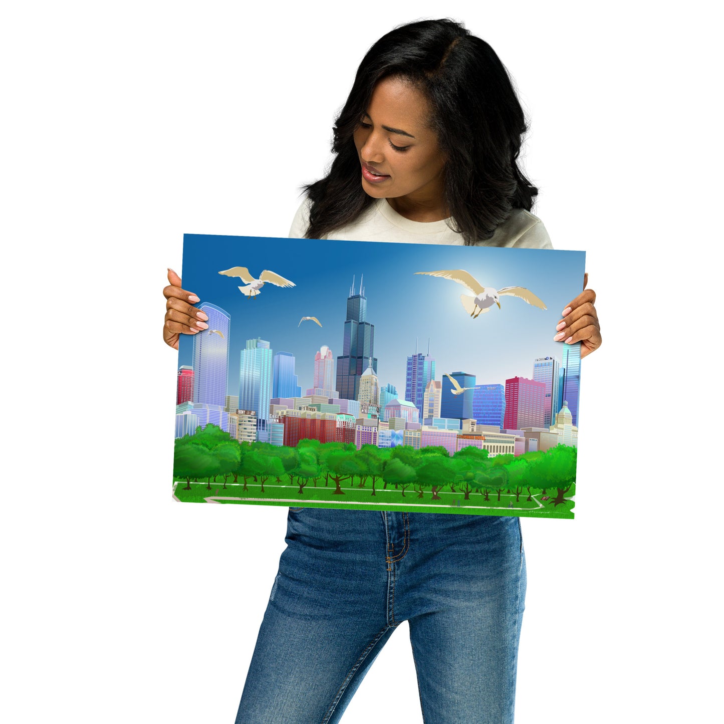 Gaviotas de Chicago [Ilustración artística impresa] 