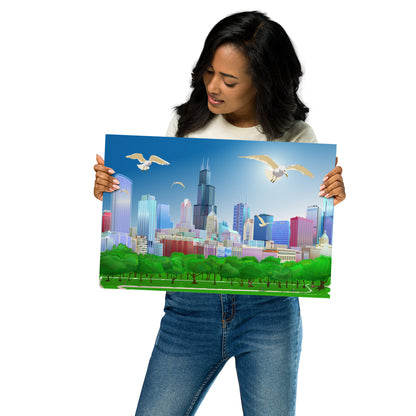 Gaviotas de Chicago [Ilustración artística impresa] 