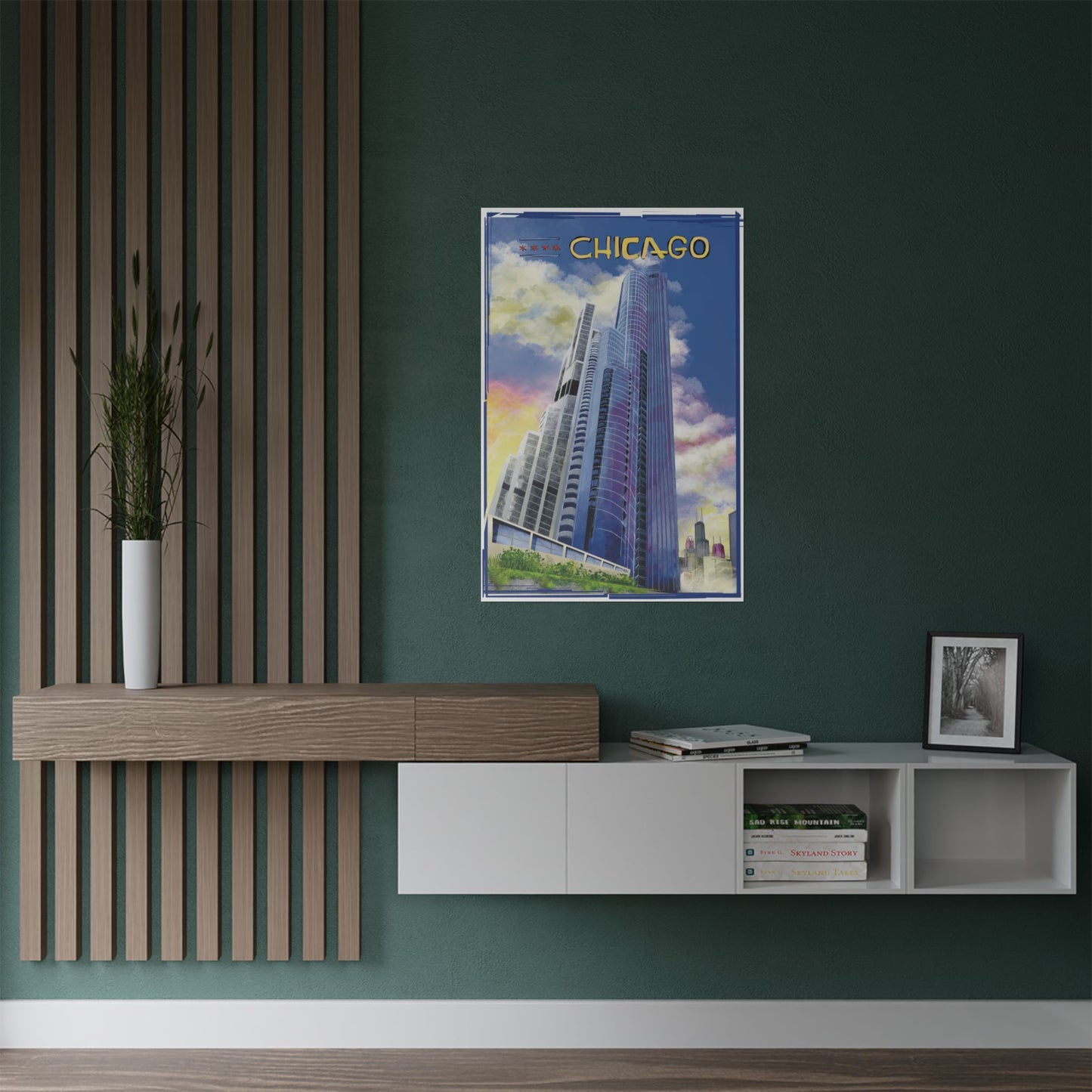Torres del South Loop de Chicago [Ilustración artística impresa]