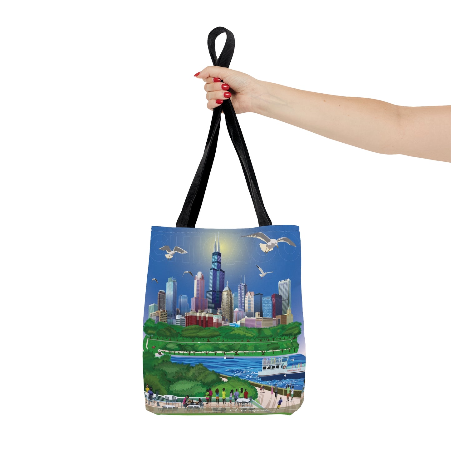 Chicago desde el Shedd [Bolsa de mano de lona]