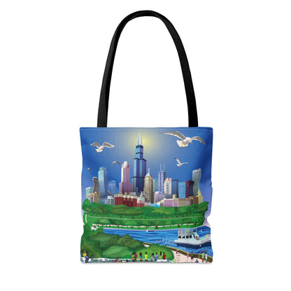 Chicago desde el Shedd [Bolsa de mano de lona]