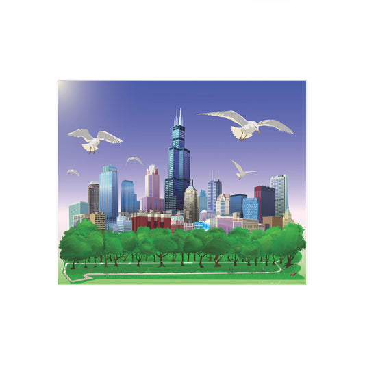 Gaviotas de Chicago [Ilustración artística impresa] 
