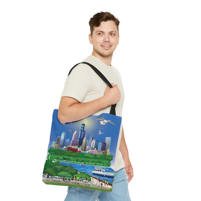 Chicago desde el Shedd [Bolsa de mano de lona]