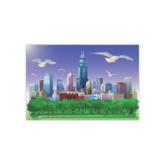 Gaviotas de Chicago [Ilustración artística impresa] 