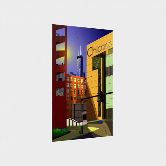 South Loop Sunset [Illustration Art Print]