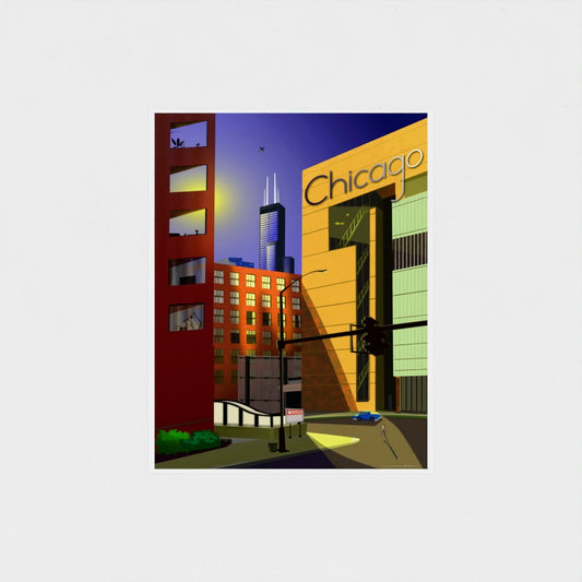 South Loop Sunset [Illustration Art Print]